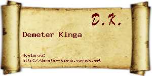 Demeter Kinga névjegykártya